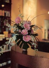 Tabletop Design - Pink Gerbera & Orchids (jpg).JPG