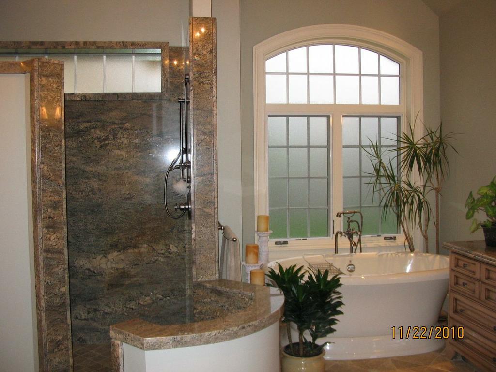 Custom Residence Granite Shower Walls from Infinity Countertops, Inc