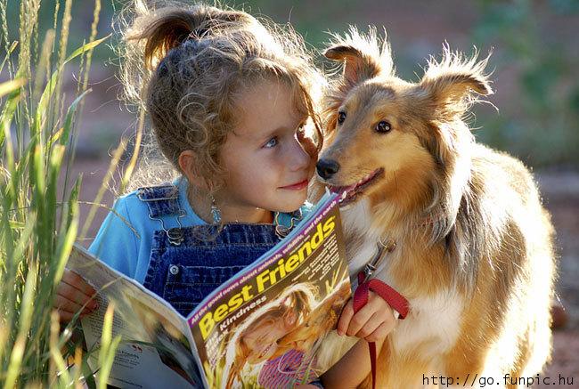 Little Girl and dog