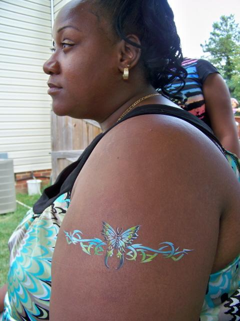 Tribal Butterfly Arm Band Temporary Airbrush Tattoo