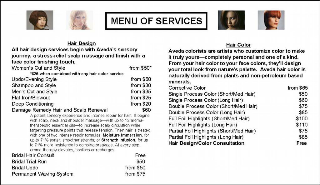 Aveda hair salon coupons