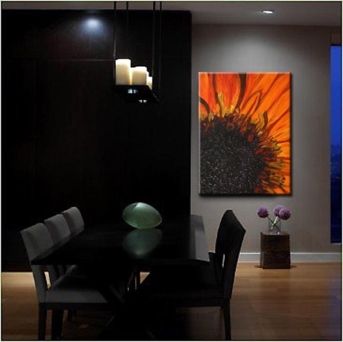 Off The Wall Art Gallery Original Modern Art Orange Flower Off The