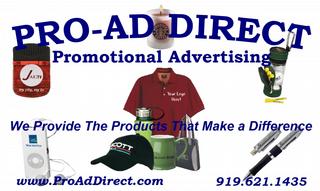 Pro-Ad Direct Business Card lg web 2.jpeg by ~  PRO-AD Direct  ~          Your Direct Source for Promotional Products & Logo  Apparel ~ Wake Forest 27587 