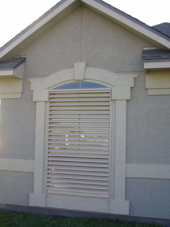 Aramco OutsideBlinds With Lexan Arch from North Bay Hurricane Shutters
