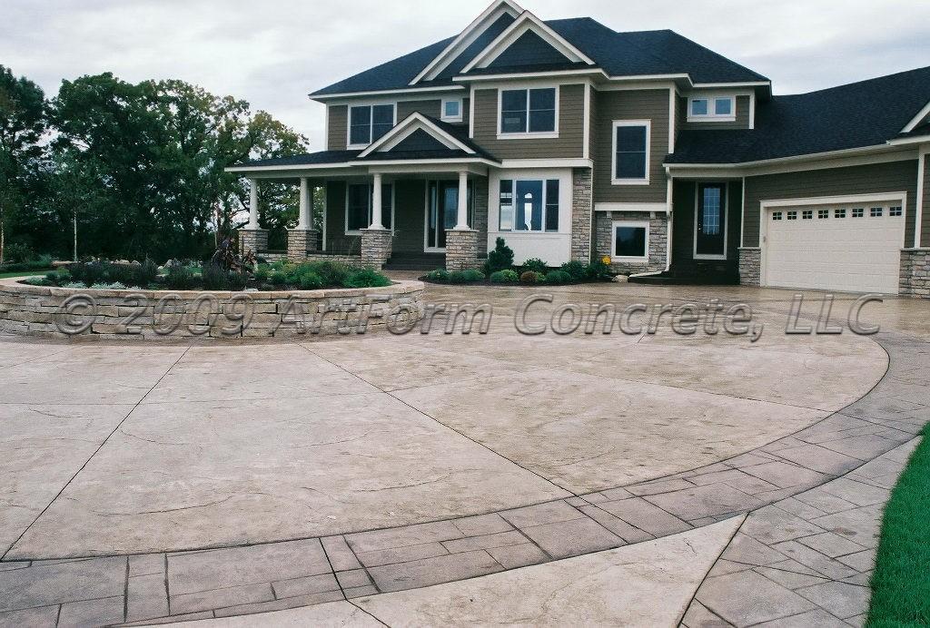 roundabout driveway with border from artform concrete llc in annandale mn 55302 roundabout driveway with border from artform concrete llc in annandale mn 55302
