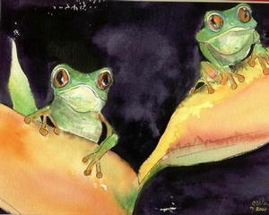 Frogs.jpg provided by Cheryls Parrotise Art Online Gallery Carlsbad 92008 