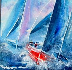 sailboatsX.jpg provided by Cheryls Parrotise Art Online Gallery Carlsbad 92008 