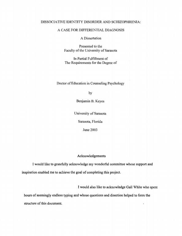 write acknowledgements dissertation