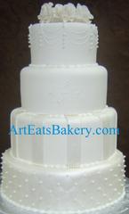 Modern Wedding Cake Toppers on Fondant Custom Modern Pearl  Stripes And Diamond Quilt Wedding Cake