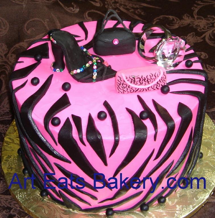 Pink and black zebra Diva birthday cake.jpg from Art Eats ...