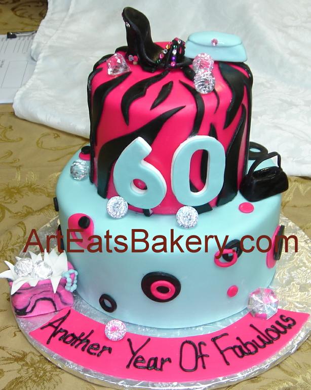 Hot Pink Zebra Cake With Shoe Hot Pink Zebra Cake With Shoe