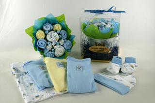 blue bouquet gift for baby boy