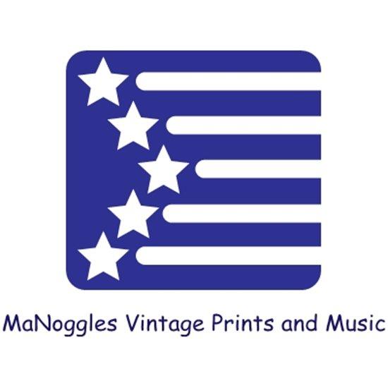 Manoggles large logo by MaNoggles Vintage Prints And Music