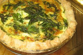 Spinach Gruyere Quiche with an organic butter crust and farm fresh eggs by Under The Oak Cafe Phila 19126 