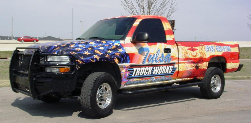 Tulsa Truck Works After from Outlaw Kustomz Tint, Film, and Wraps in