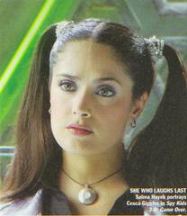 Actress Salma Hayek wearing Q-Link Pendant by Q-Link Optimum Health  Los Angeles 90035 