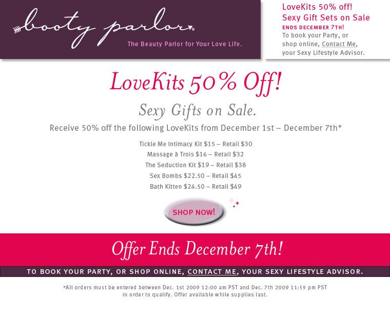 Booty Parlor Love Kits On Sale til dec 7th!