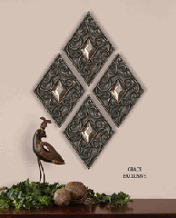 Kaplan Diamond Wall Plaques set of 4