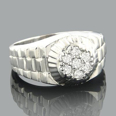 Rolex Style Mens Diamond Ring