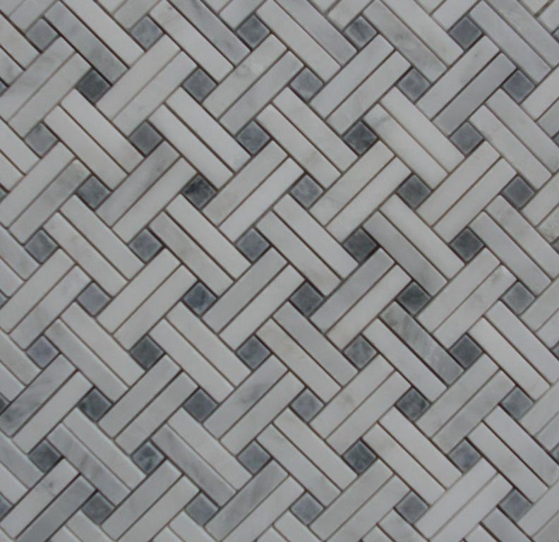 slant basket weave mosaic white carrara marble with grey slant basket weave mosaic white carrara marble with grey