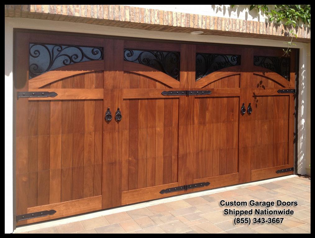 Mediterranean Garage Door Designs in solid wood. This door is