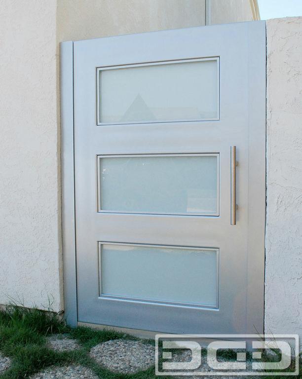 (855) 343DOOR Modern Steel & Glass entry gates, custom designed