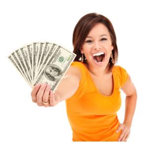 Lady holding $$$