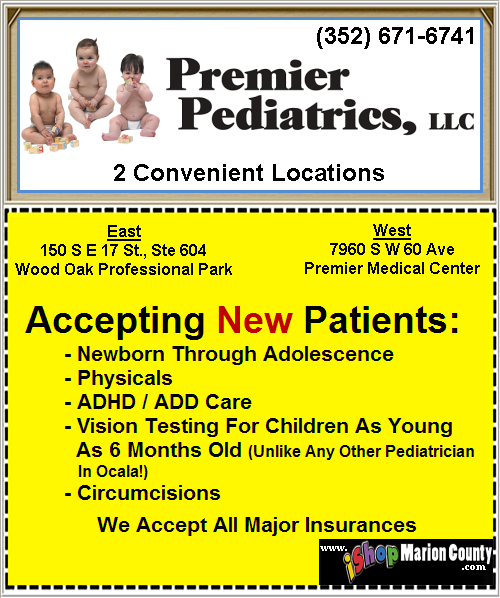 PREMIER PEDIATRICS Ocala FL 34476 3526716741