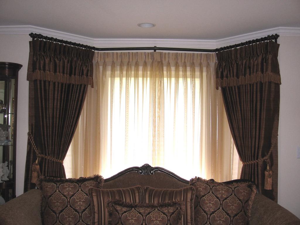 Window drapes. . bedroom decor big hook flocking pattern voile ...