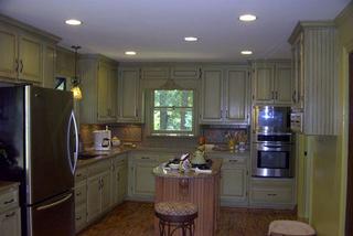 glazed wood cabinets