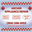 Provided by Archer Discount Appliance Repair, New Orleans 