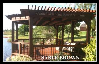 Edmond Pergola Sable Brown Stain 01.jpg provided by Central Oklahoma Fence Staining Yukon 73099 