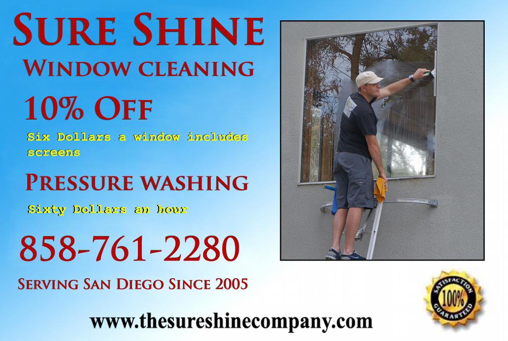 Sure Shine Window Cleaning - San Diego CA 92130 | 858-761-2280