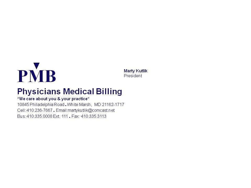 Physicians Medical Billing White Marsh MD 21162 4103350008