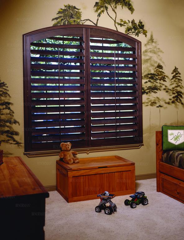 Arched Wood Shutter by U S Verticals Manufacturing Incorporated