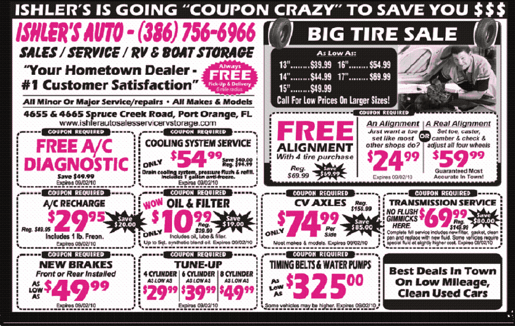 FLK-PAGE32 pic of coupon book ad.gif by Ishler's Auto Sales / Complete Auto Service / Autobody / Tire Dealer