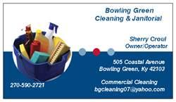 business card from bowling green cleaning janitorial in bowling janitorial business cards