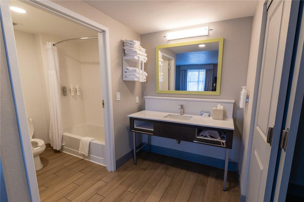 Guest room bath by Hampton Inn & Suites Florence-Downtown