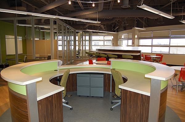 uop_reception_desk_large_fort_collins_windsor_northern_colorado_new_custom_home_builder_basement_commercial_tenant_finish_remodel by KEM Homes Construction Inc
