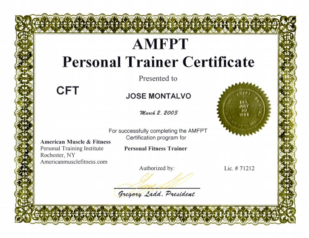 AMFPT Personal Trainer Certification Florida fl - North Miami Beach FL