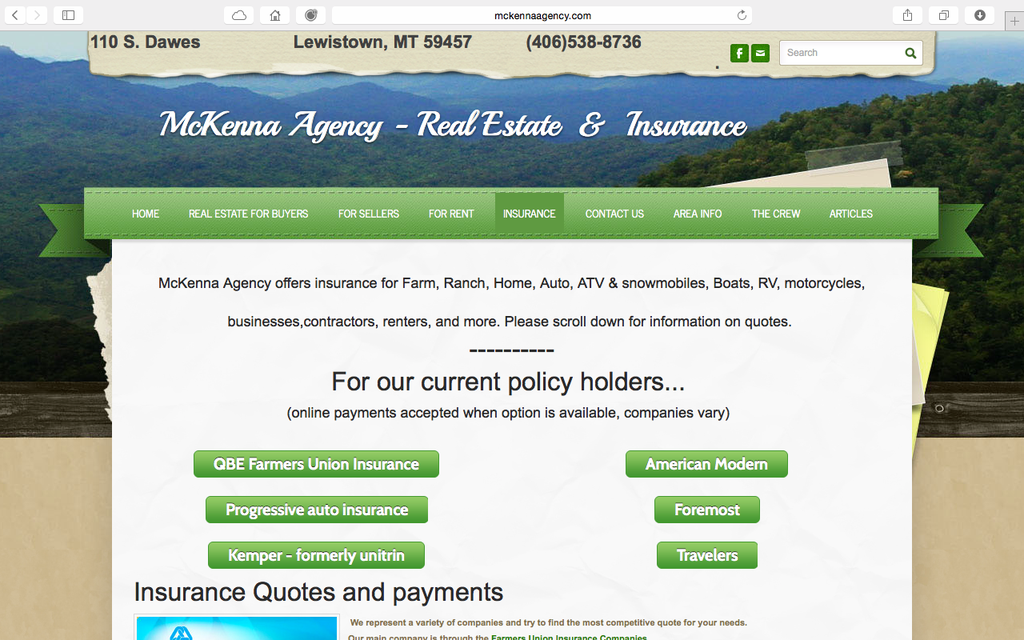 McKenna Agency Real Estate & Insurance Lewistown MT 59457 406538