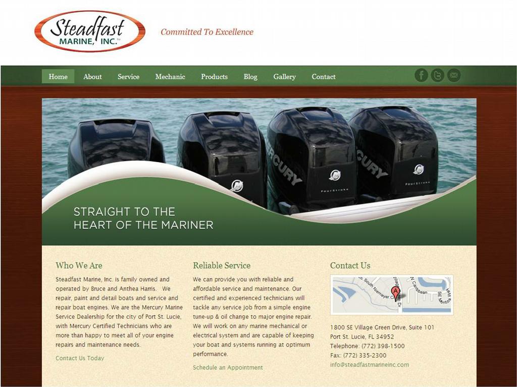 We are also a Mercury Marine Service Dealership by Steadfast Marine Inc