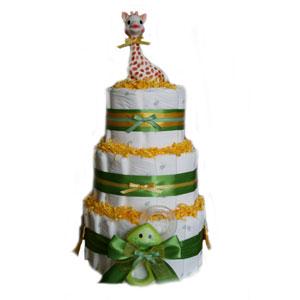 diaper-cake-yellow-deluxe by Baby Shower Centerpieces - Diaper Cakes