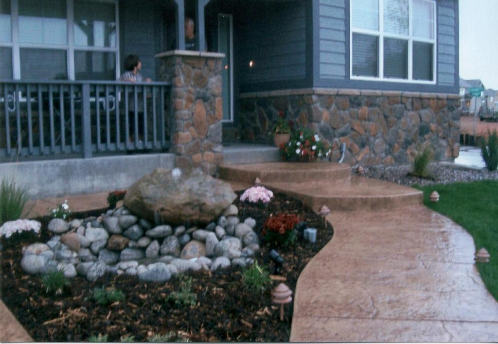 Colored Concrete Walkway by Js Denver Custom Landscaping Design Outdoor.Custom Kitchens & BBQ Islands