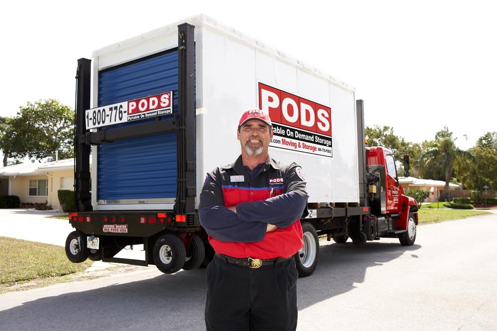 Truck With Driver From Pods Portable On Demand Storage Atlanta By Pods Portable On Demand Storage Atlanta Suwanee