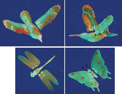 Exhart 7 Glow In The Dark Windy Wings Garden Stakes by EmEd Shopin Spot