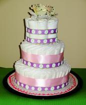 floral cake by Diaper Cakes & Such