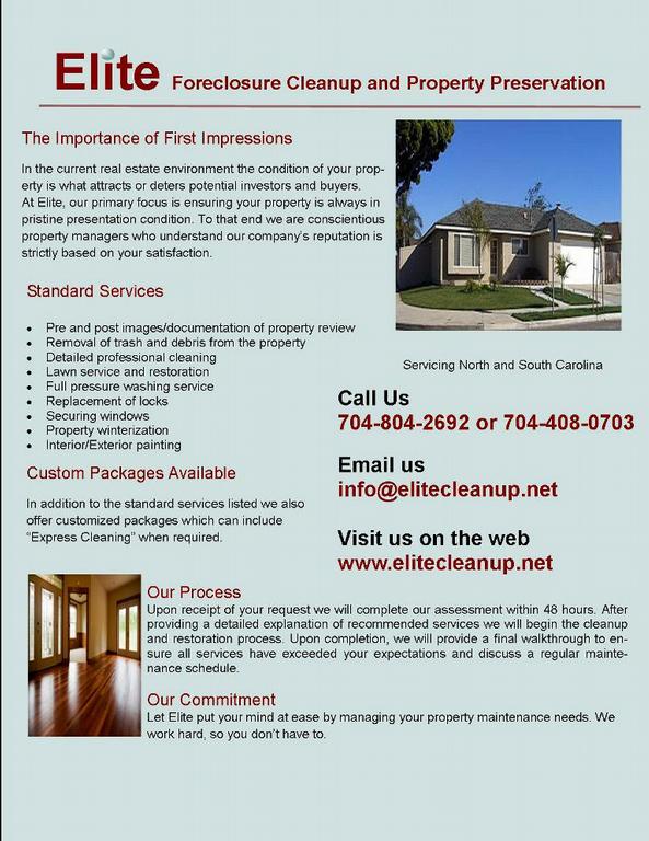 final flyer from elite foreclosure cleanup property preservation property preservation flyers