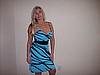 Dee in blue dress by Her Majesty Boutique