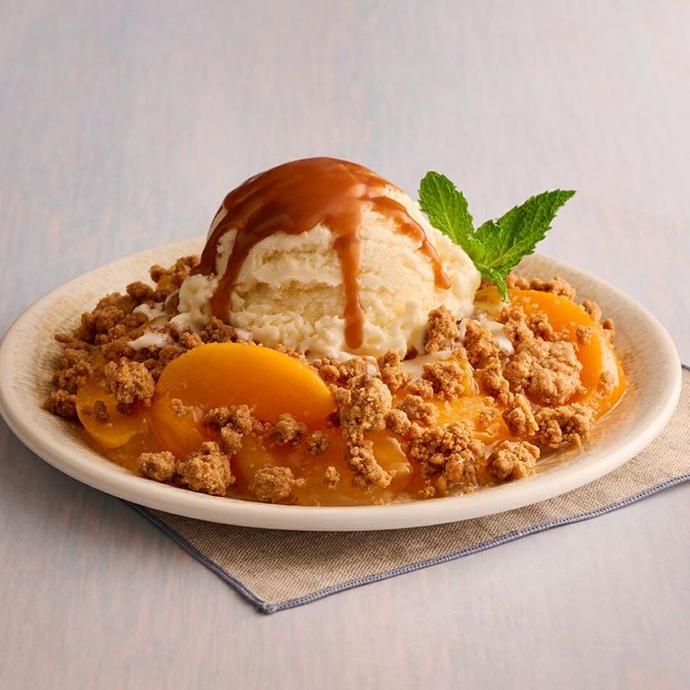 Peach crumble by Joe's Crab Shack